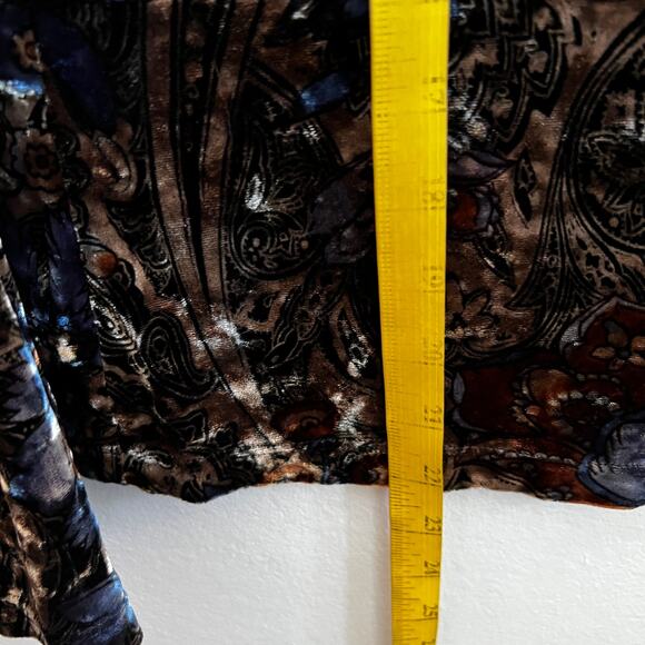 Vintage Velvet Paisley Button Up Top 90s 2000s Boho Retro Indie‎ Sleaze Small - Picture 4 of 5